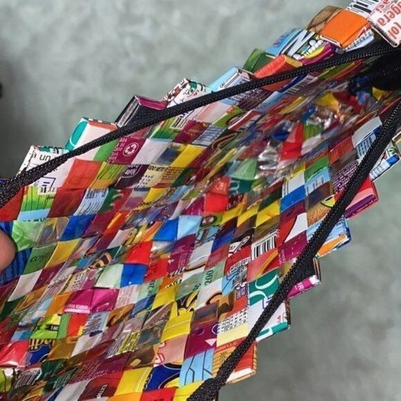Recycled Candy Wrapper Handmade Purse Size Small - Picture 6 of 15